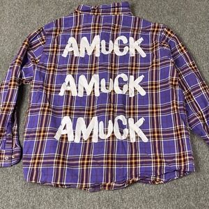 Hocus Pocus Cakeworthy Purple Flannel Shirt Amuck‎ Spell Embroidered 3XL Sarah